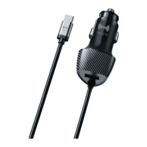 Hezire H Drive Turbo 65W Car Charger With Fixed Type C Cable And Output Black