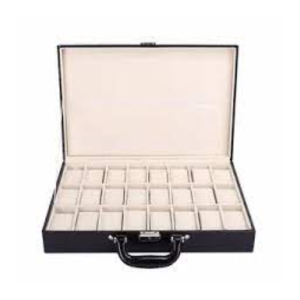 Deluxe 24-Slots Crocodile Pattern PU Leather Watch Box